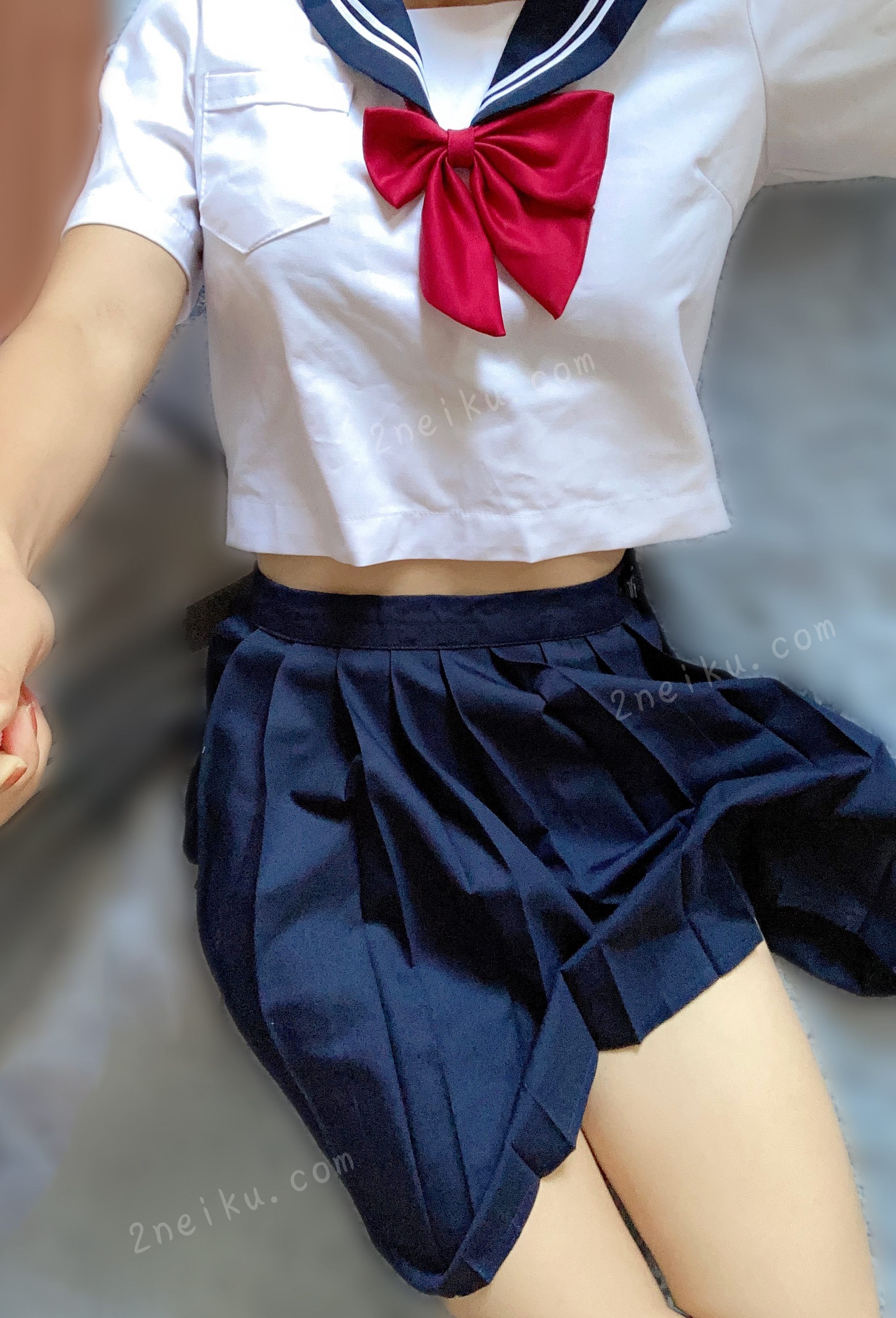 JK制服蓝白水手服校服自拍照